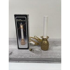 Williamsburg Solid Brass Pineapple‎ Electric Window Light & Bulb Tested NOS VTG